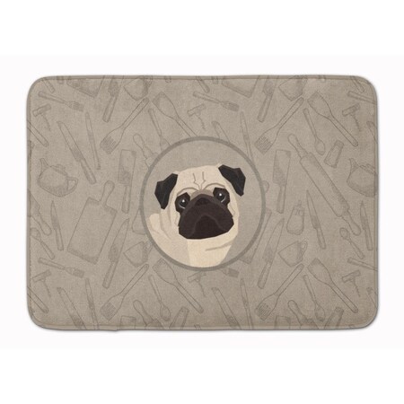 Carolines Treasures Pug in the Kitchen Machine Washable Memory Foam Mat CK2204RUG
